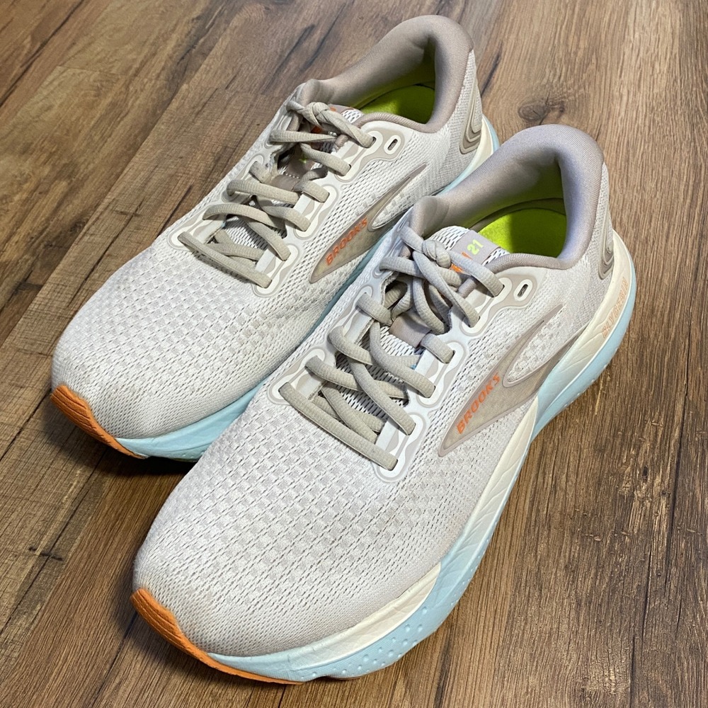 Brooks Glycerin 21 Womens Running Shoes Grey Blue Orange 1204081B195 Size 11